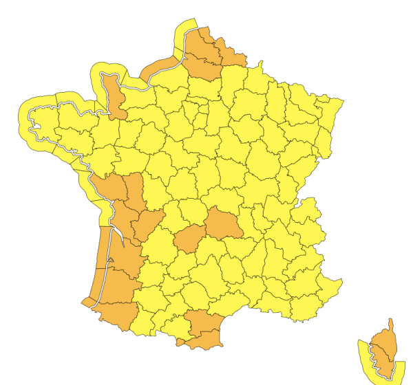 Tempête Benjamin - La Saône et Loire passe en jaune aux vents violents 