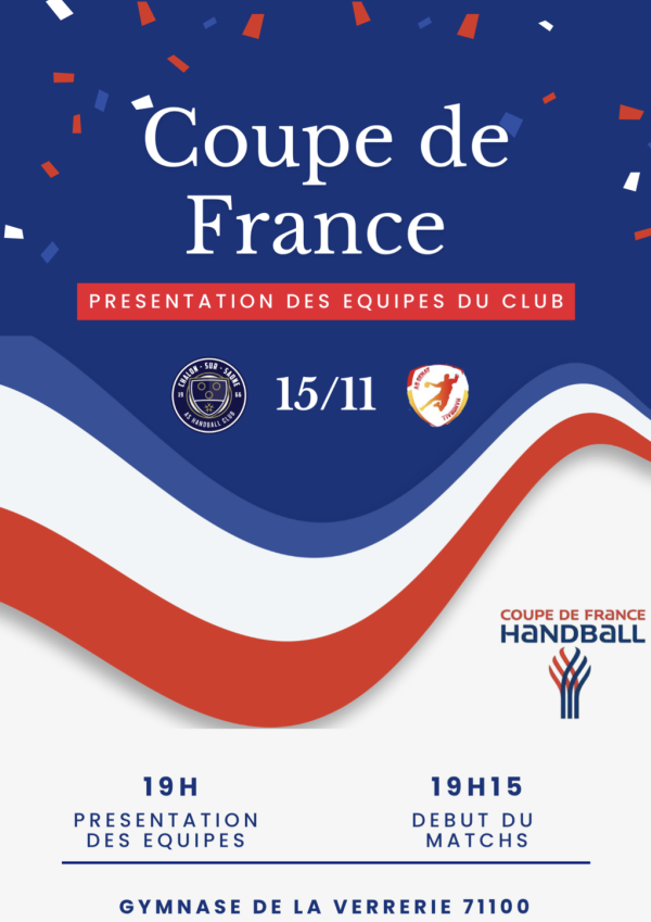 HANDBALL - COUPE DE FRANCE - Le Handball Club Chalon vous attend samedi soir au gymnase de la Verrerie 