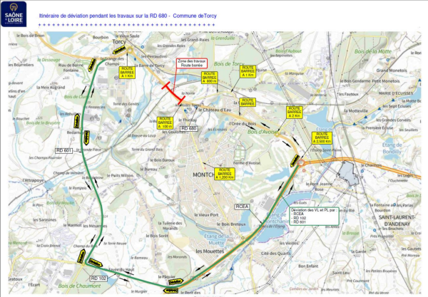 RD 680 – Commune de Torcy - Des travaux, des déviations et des perturbations à venir 