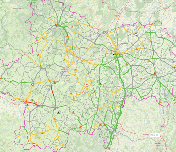 Attention de nombreuses routes délicates ce vendredi matin en Saône et Loire 