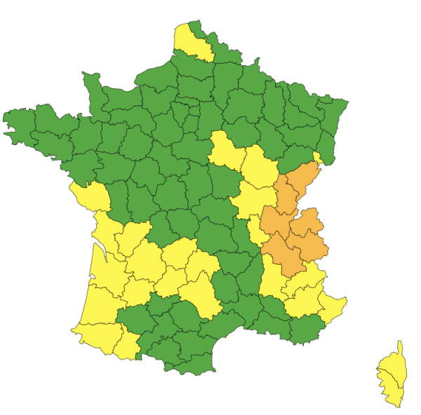 Une partie de la Bourgogne-Franche Comté en vigilance orange aux inondations 