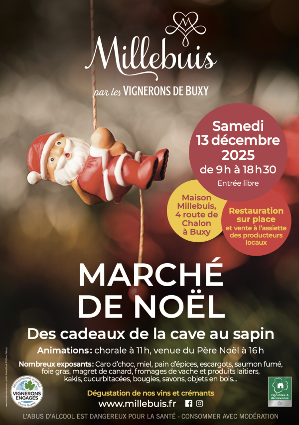 Marché de Noël ce samedi chez les vignerons de Buxy à la Maison Millebuis