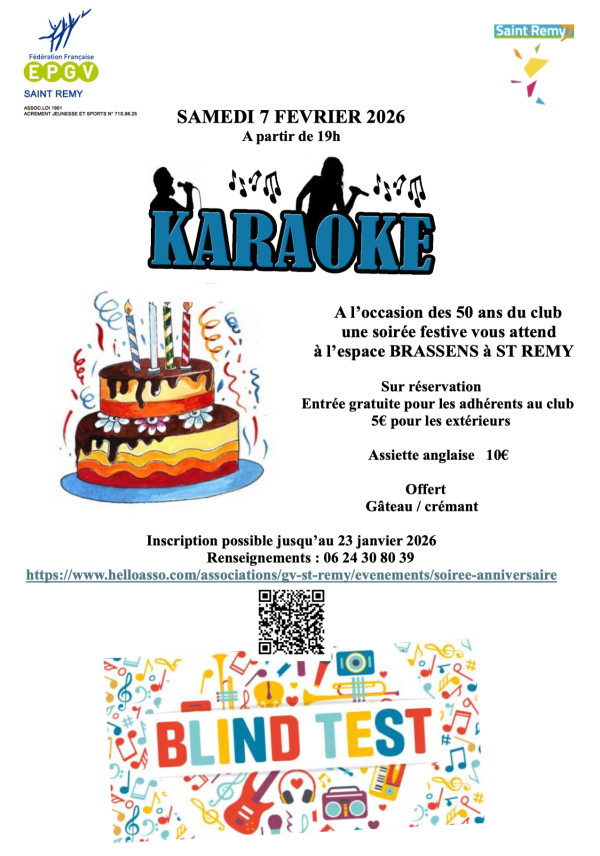 Soirée karaoké le 7 février à Saint-Rémy pour le 50e anniversaire de la gymnastique volontaire 