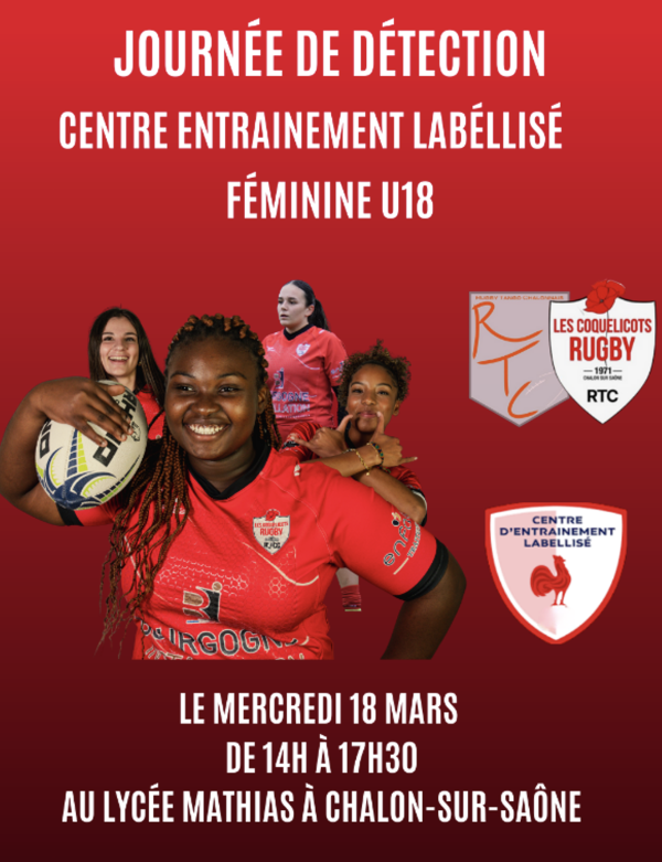 Rugby féminin - Centre d’Entraînement Labellisée par la FFR pour une pratique féminine de haut niveau !  Portes ouvertes et détection.