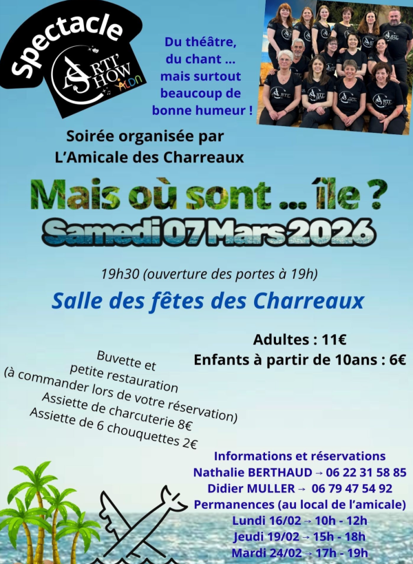 Soirée théâtre organisée par l'Amicale des Charreaux le 7 mars 