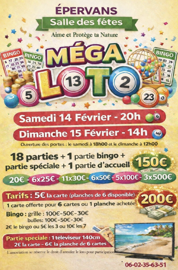 Mégaloto ce week-end à Epervans 