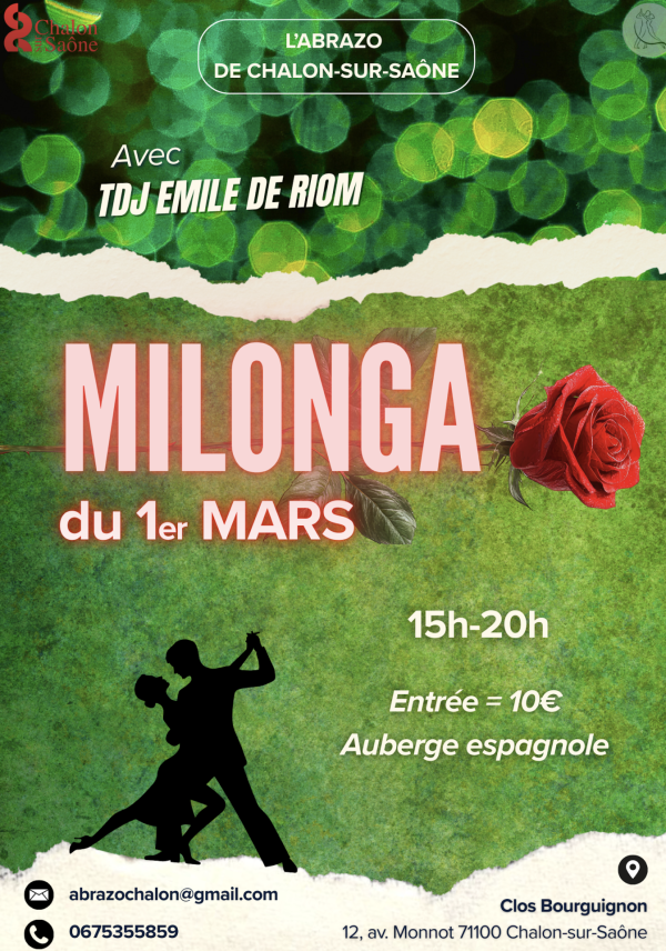L'Abrazo de Chalon-sur-Saône, dédiée au tango argentin, organise son premier bal (milonga) au Clos Bourguignon 