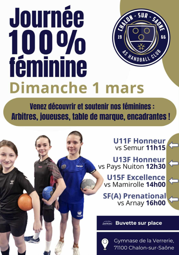 Journée 100% féminine pour le handball Chalon ce dimanche 