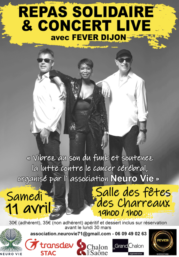 Repas solidaire et concert live le samedi 11 avril au profit de NeuroVie 