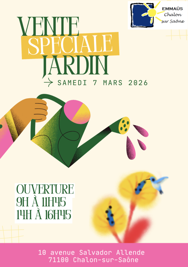 EMMAÜS CHALON - Vente spéciale jardin ce samedi 7 mars 