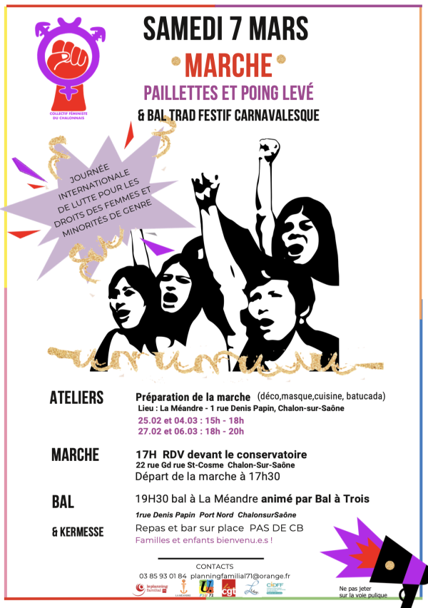 Samedi 7 mars, le Planning Familial se mobilise à Chalon 