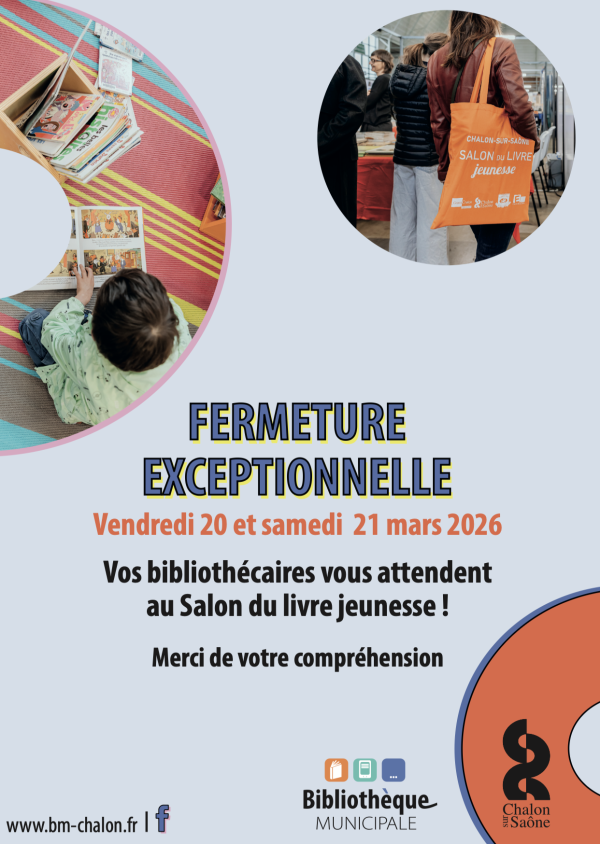Fermeture exceptionnelle ces vendredi et samedi de la bibliothèque municipale - Rendez-vous est donné au salon du livre tout au long du week-end 