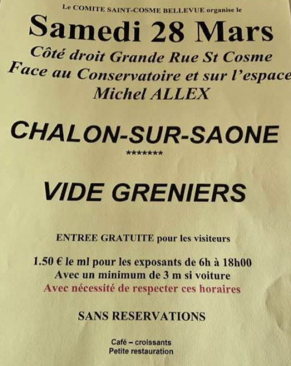 Vide-greniers ce samedi à Chalon dans le quartier Saint-Cosme 