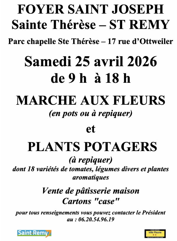 Marché aux fleurs et plants potagers à Saint-Rémy le 25 avril 