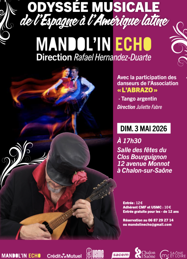 Mandol’in Echo et Abrazo réunis pour un unique concert le 3 mai au Clos Bourguignon 