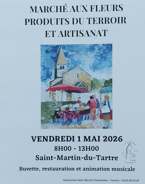 Marché aux fleurs et produits du terroir le 1er mai à Saint-Martin-du-Tartre