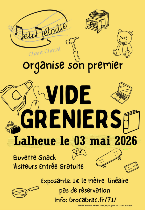 Vide-greniers le 3 mai à Lalheue 