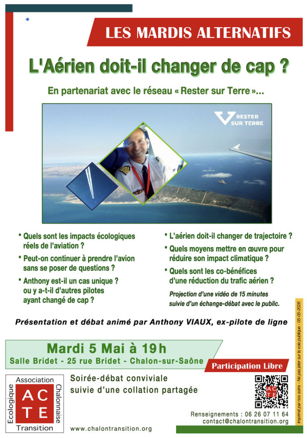 L'aérien doit-il changer de cap ? soirée-débat le 5 mai organisée par ACTE