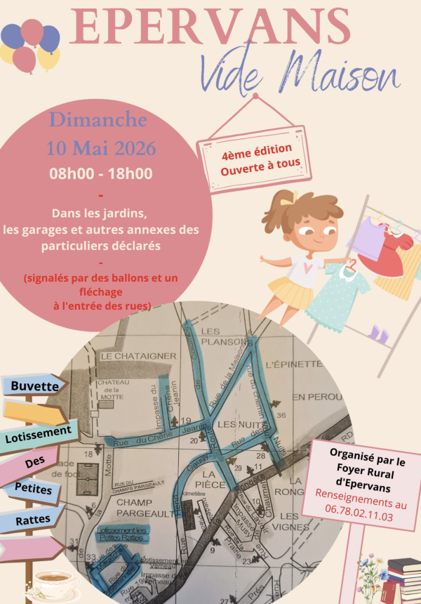 Vide-maisons ce dimanche 10 mai à Epervans 