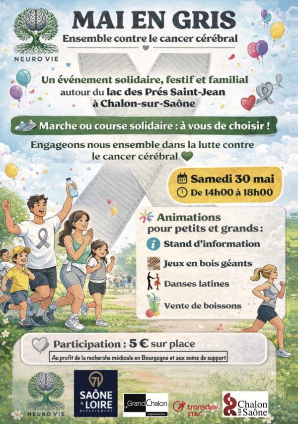 Mai en gris - C'est le mois de la lutte contre le cancer cérébral 