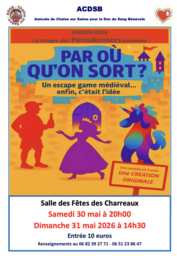 Les Paroukonsors vous réservent une soirée théâtre les  30 et 31 mai 