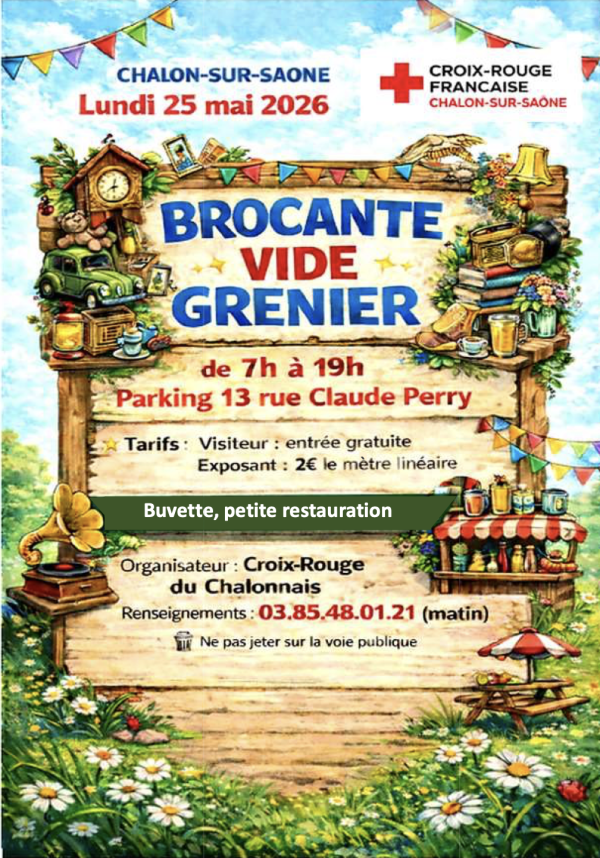 La brocante vide-grenier de la Croix Rouge c'est ce lundi 
