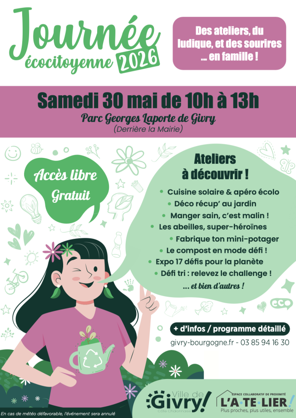 Journée écocitoyenne le samedi 30 mai, de 10h à 13h à Givry 