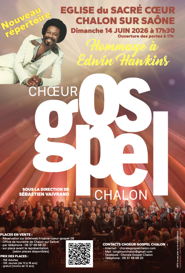Le Choeur Gospel de Chalon vous invite à réserver pour son grand rendez-vous du 14 juin
