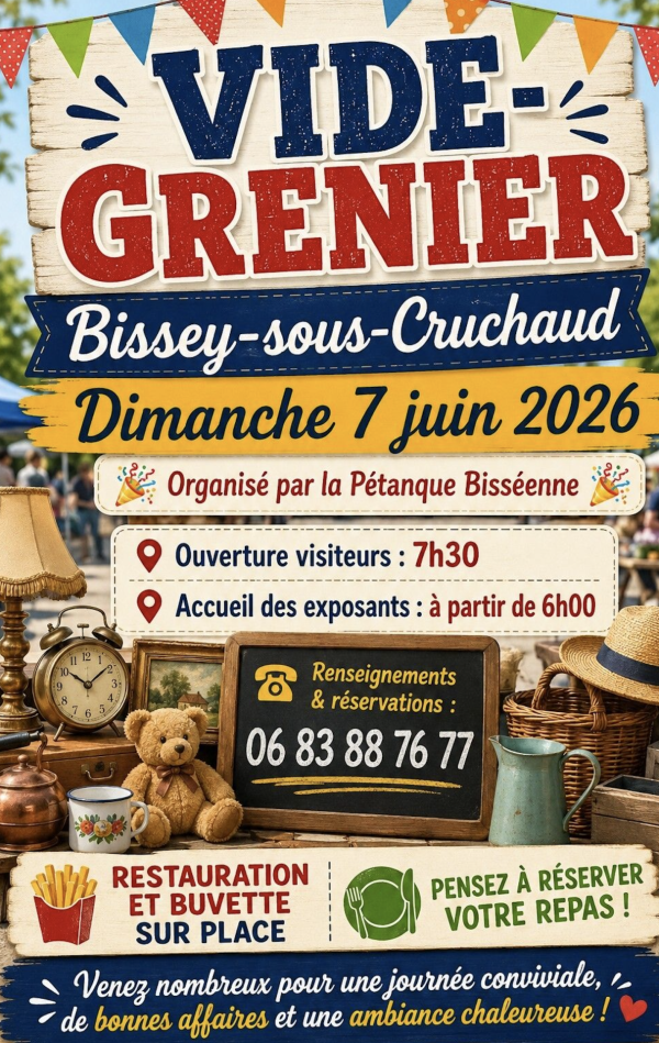Vide-greniers à Bissey-sous-Cruchaud le dimanche 7 juin 