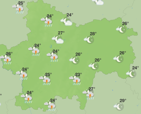 Des averses orageuses ce jeudi soir sur l'Ouest de la Saône et Loire 