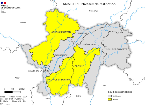SECHERESSE - Trois premières zones en Saône et Loire placées en alerte 