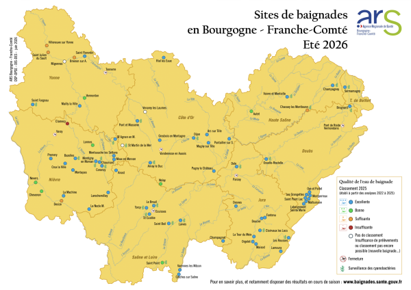 EAUX BAIGNADES - Quelle est la qualité des eaux en Bourgogne-Franche Comté ? 