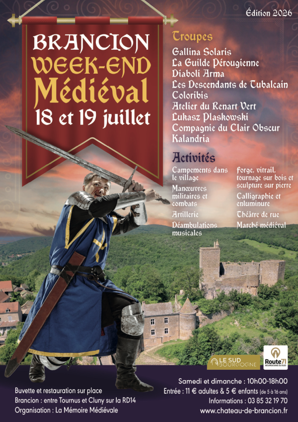 Brancion et son week-end médiéval vous attendent les 18 et 19 juillet 