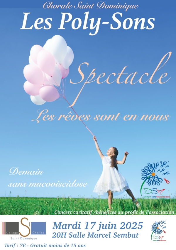 Les Poly-Sons , chorale du collège St Dominique seront en concert MARDI 17 JUIN 20H salle Marcel Sembat
