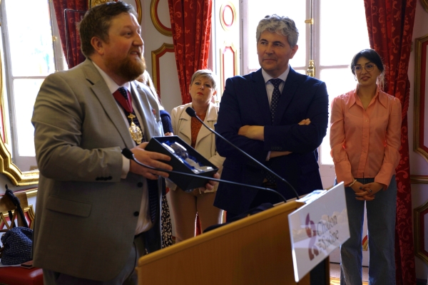 Les musiciens du Valley Brass Band de St Helens reçus avec les honneurs en mairie de Chalon
