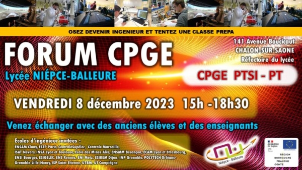 Le forum CPGE du lycée Niepce-Balleure se déroule ce vendredi après-midi 