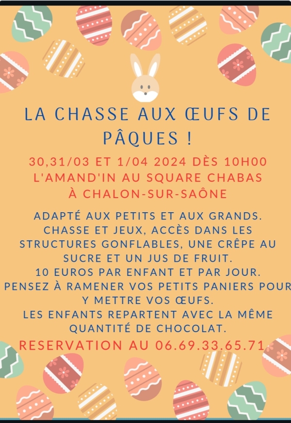 Chasse aux oeufs au Square Chabas à Chalon 