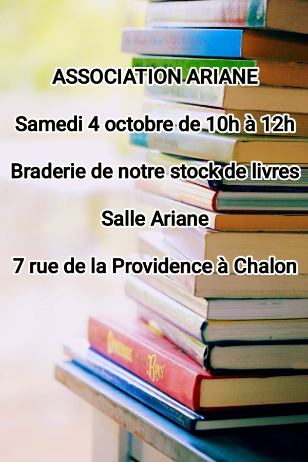 L'association Ariane annonce sa grande braderie de livres 