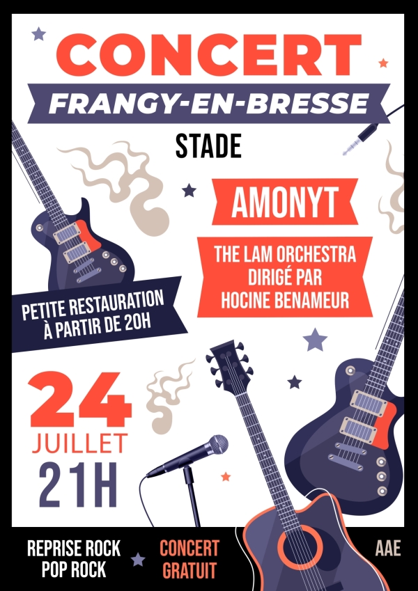 Notez bien le 24 juillet pour le concert de l'Amicale de Frangy-en-Bresse 