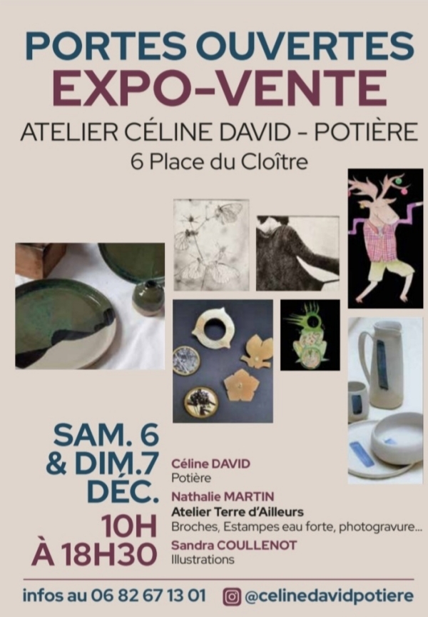 Expo-vente à l'atelier Céline David, rue du Cloître