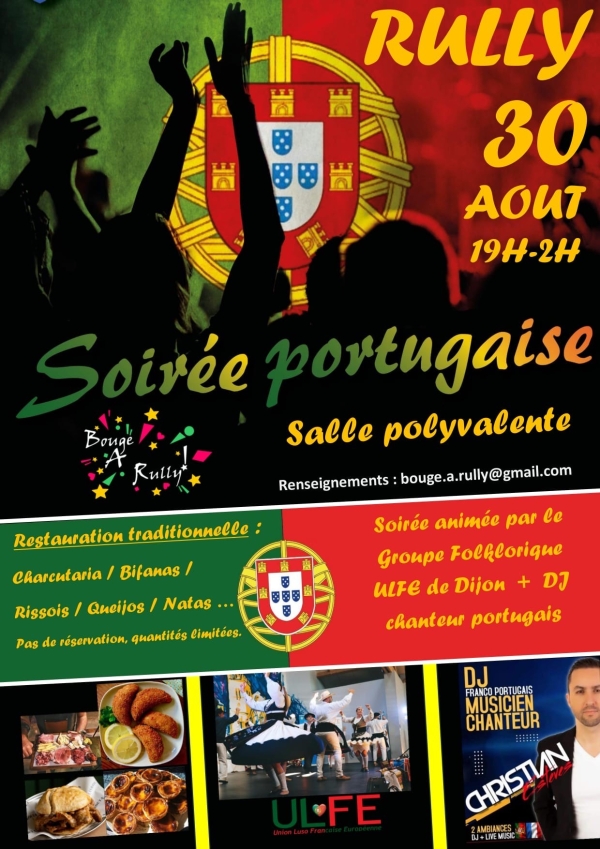Soirée portugaise le 30 août à Rully 