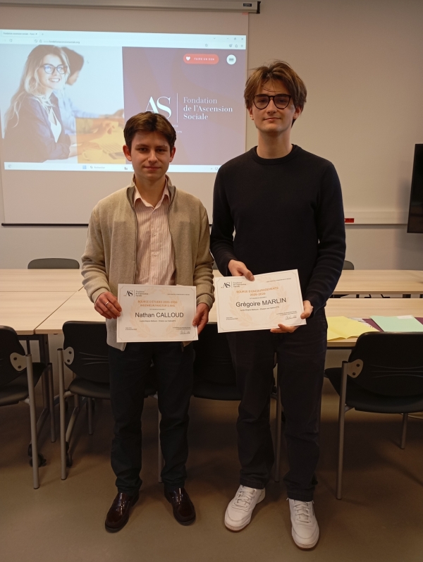 La fondation pour l'ascension sociale récompense encore cette année deux étudiants de CPGE du lycée Niépce-Balleure