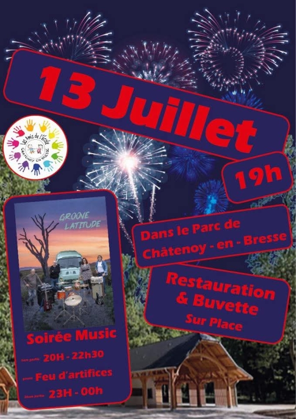 CHATENOY EN BRESSE - Animations et feux d'artifice ce 13 juillet