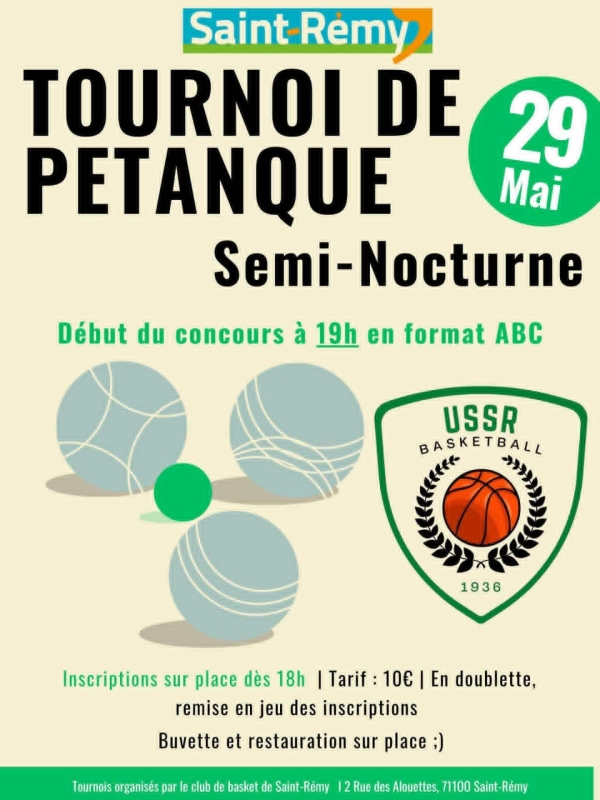 L'US Saint-Rémy vous attend pour son tournoi de pétanque ce vendredi