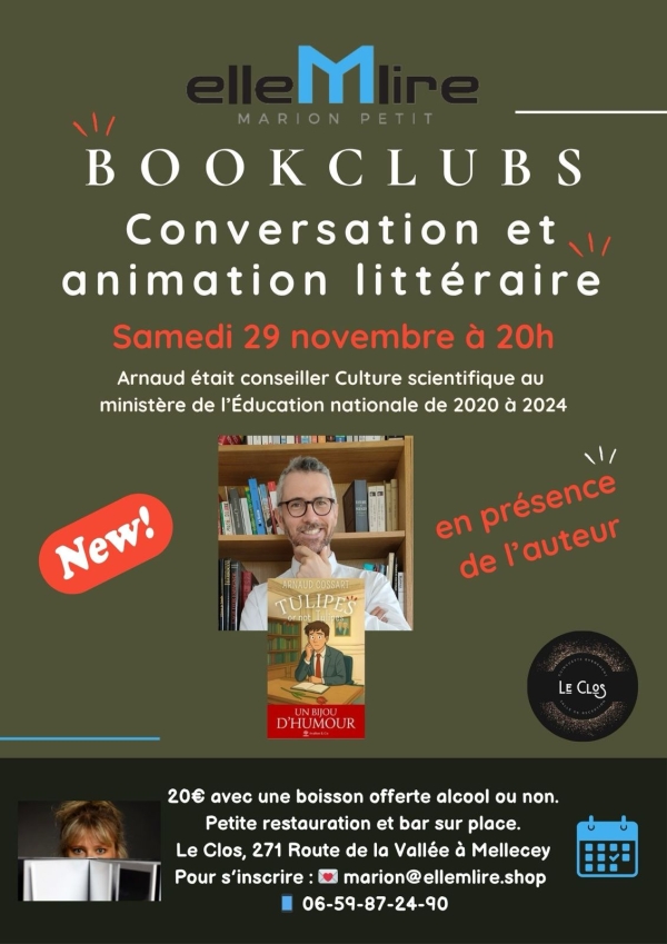 Conversation et animation littéraire le 29 novembre à Mellecey 