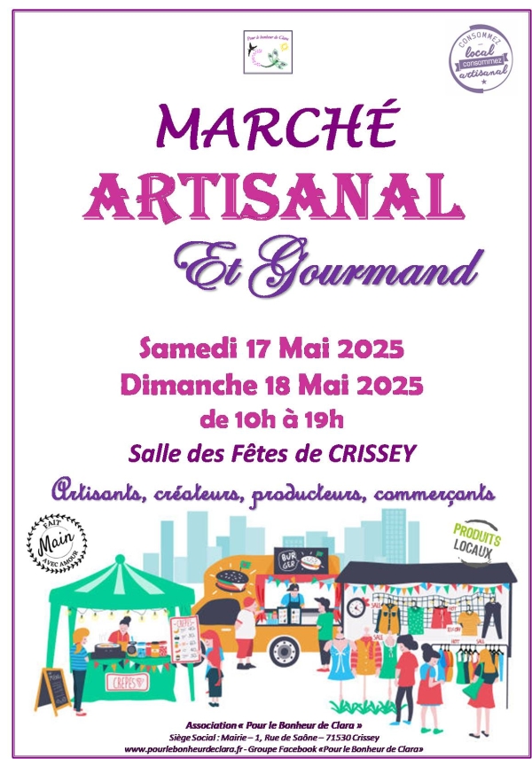 Marché artisanal et gourmand à Crissey ce week-end