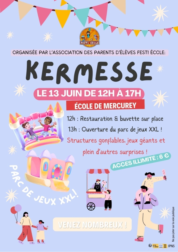 Kermesse et jeux géants le 13 juin à Mercurey 