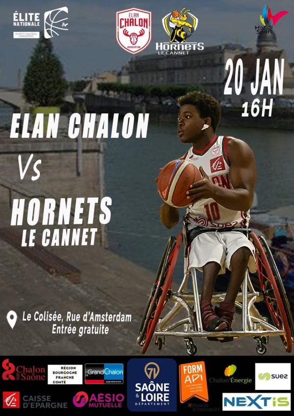BASKET FAUTEUIL - L'Elan Chalon accueille les Hornets du Cannet ce samedi à l'annexe du Colisée 