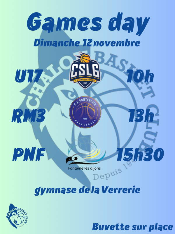 La Verrerie en mode Chalon Basket Club ce dimanche avec 3 rencontres 