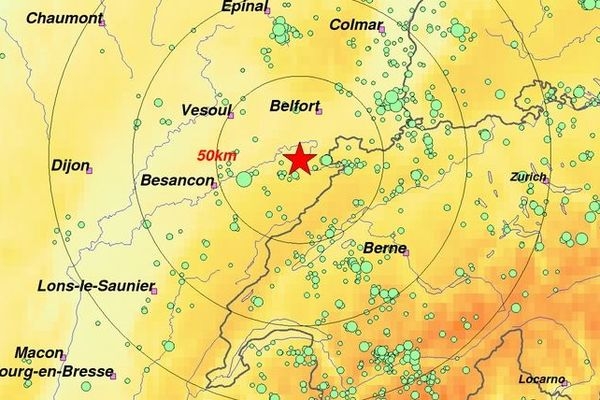 Un séisme enregistré ce 27 février dans le Doubs, au sud de Montbéliard